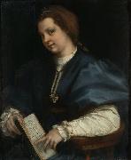 Lady with a book of Petrarch's rhyme, Andrea del Sarto
